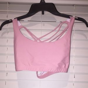 Light pink sports bra